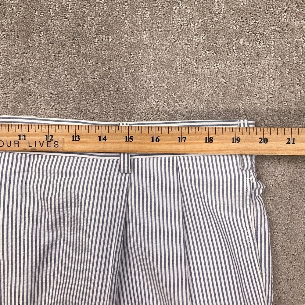 Jos A Bank Suit Mens 44R Blue White Seersucker 2-Pc Cotton